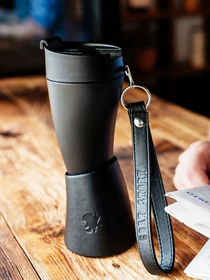 Portable Croissant Cup Coffee Thermos Portable Outdoor Water Student Coffee with Rope Lid