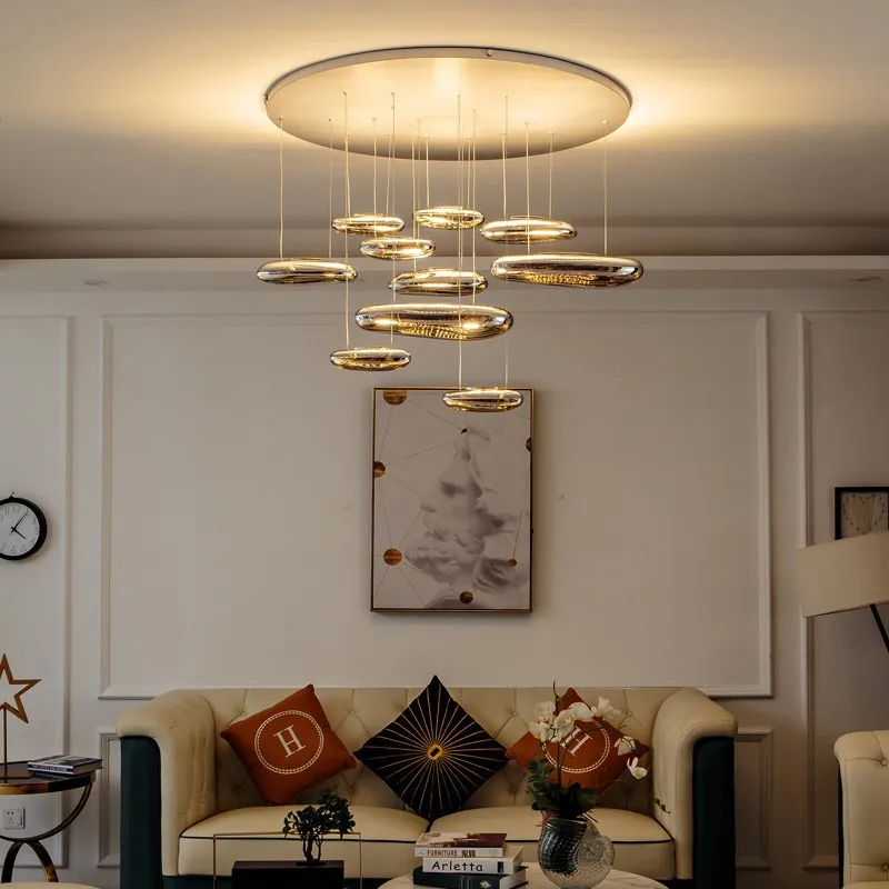 Postmodern  Water Drop Silver Gold LED Ceiling Chandelier Lighting Lamparas De Techo Suspension Luminaire Lampen For Living Room