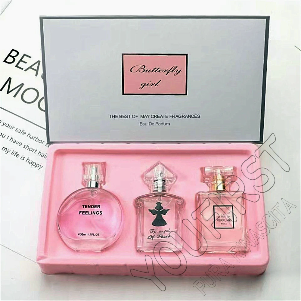 Luxury Brand Perfume Women Eau De Parfums Dames 90ml Perfumes Feminino Originales Gift Box 3Pcs Set Natural Floral Scent Spray