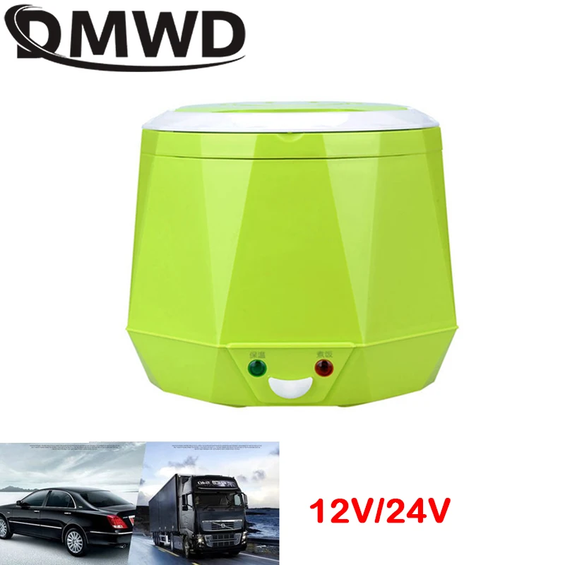 DMWD 12V/24V Portable Rice Cooker For Car/Truck Mini Lunch Box Food Heater Steamer Multifunction Automatic Food Container 1.3L