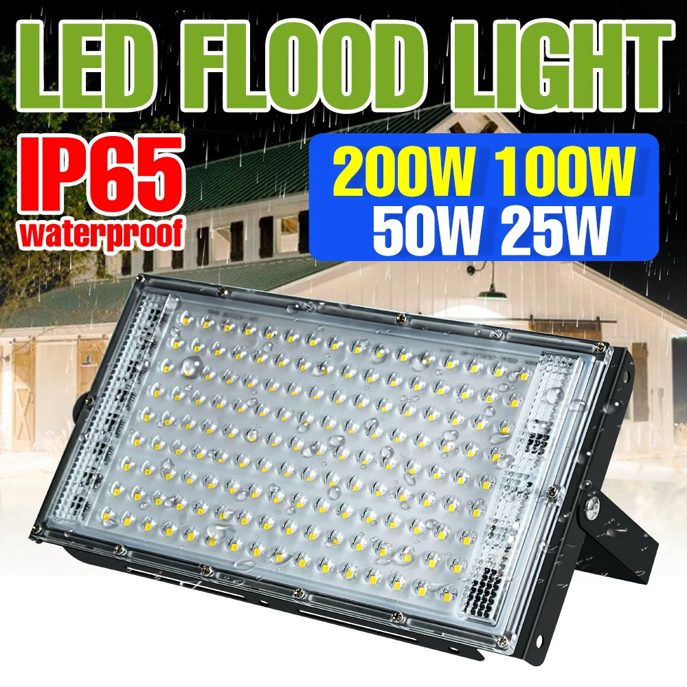 

200 Вт уличный светодиодный прожектор водонепроницаемый супер яркий уличный фонарь сад заднего двора внешний настенный светильник коммерческое освещение