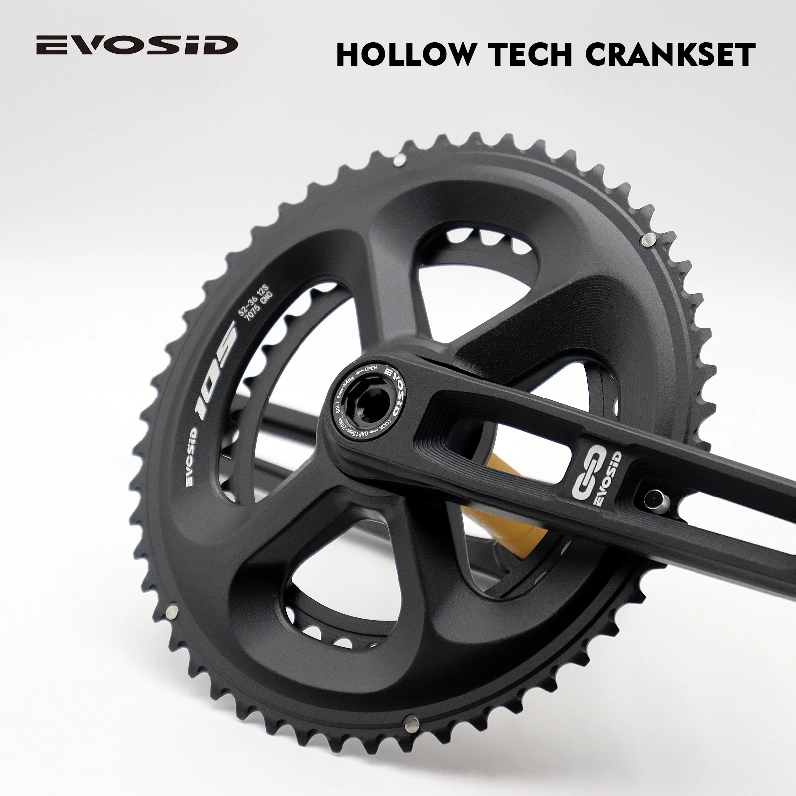 EVOSID 105 Road Bike Crankset 50-34T 52-36T 53-39T Direct Mount Chainring Ultralight Hollow Tech Crank 12S With Bracket