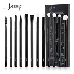 Jessup Eye Makeup Brushes Set,Eyeshadow Brush Set Blending Eyeliner Eyebrow Eyelash Shadow Spoolie,12pcs Mixed Hair Black T322