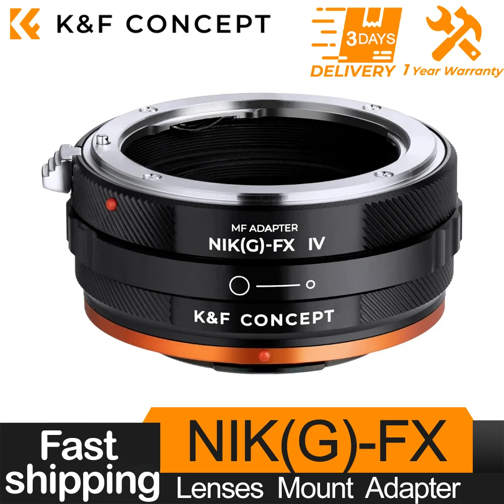 

K&F Concept NIK(G)-FX for Nikon F G Mount Lens to Fuji XF FX Cameras Adapter Ring with Aperture Control Ring for Fuji XT30 XT3