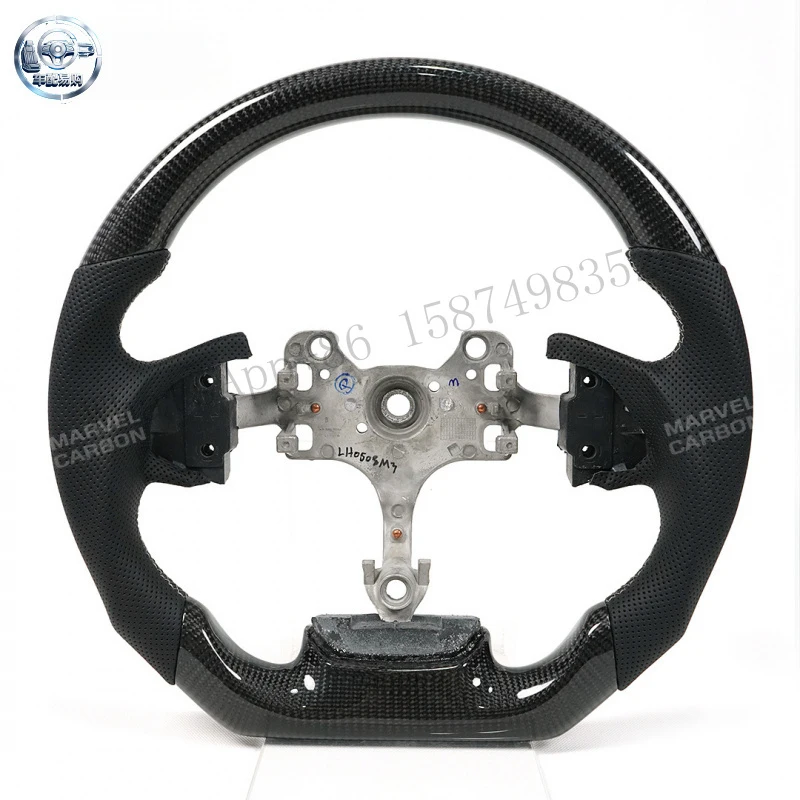 Suitable for Isuzu D-max, 100% carbon fiber steering wheel, flat-bottomed, perforated leather, ergonomic, customizable