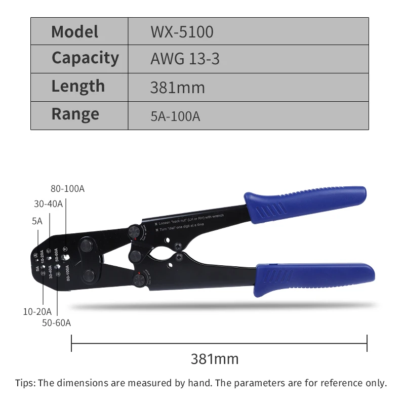 Crimping Pliers Crimp And Cut for Battery Lugs and Open Barrel Crimping Tool Cylinder Plugs Work with Wire 4-30 Mm2