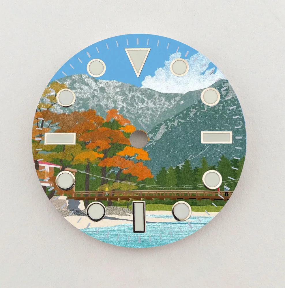 Esfera NH35 de 28,5mm, esfera creativa de paisaje Natural, esfera de Color NH36, compatible con piezas de reloj de movimiento NH35/36, repuesto personalizado