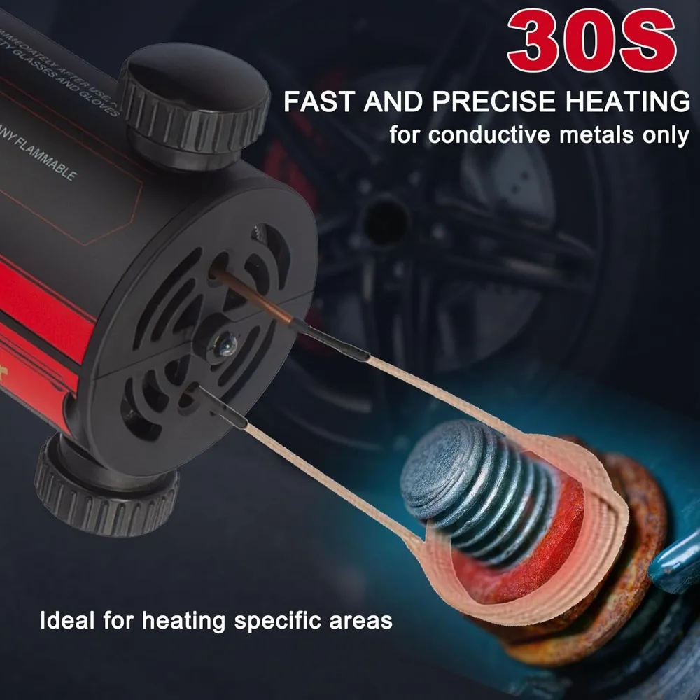 الأفضل - مجموعة سخان الحث المغناطيسي، إزالة مسامير سخان التعريفي 1100 وات 110 فولت، أداة الحث الحراري لإزالة المسمار الصدئ-جديد
