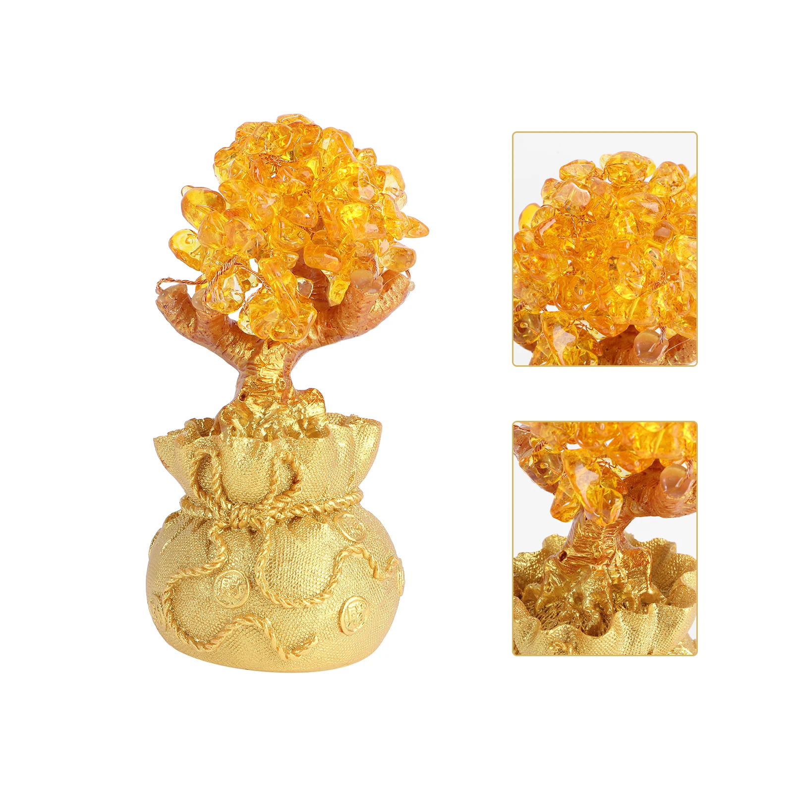 

Fortune Tree Ornament Decorative Chinese Money Decorations Crystal Tabletop Desktop Adornment Ornaments