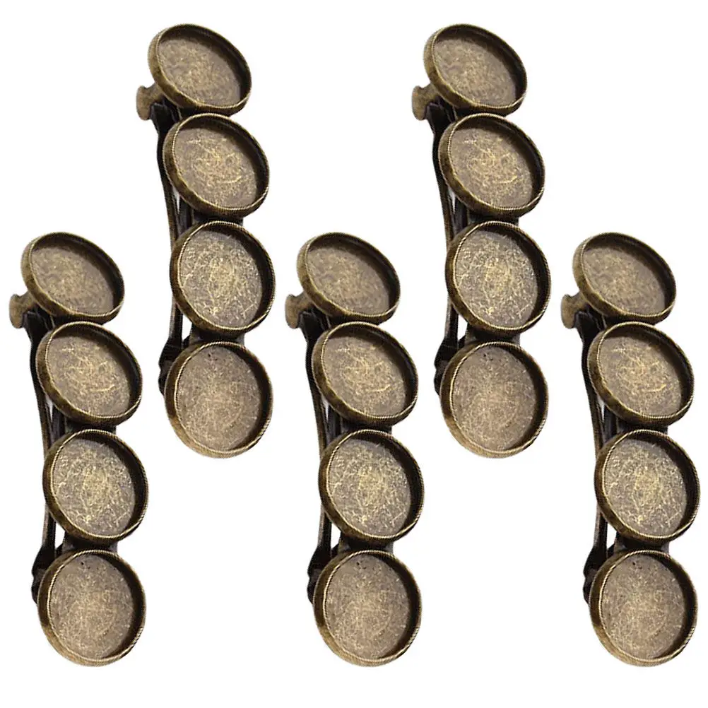 

5Pcs Retro Hair Clips Copper Base DIY Unfinished Barrette for 12Mm Round Patch Accessories Portable Elegant Headdress Party