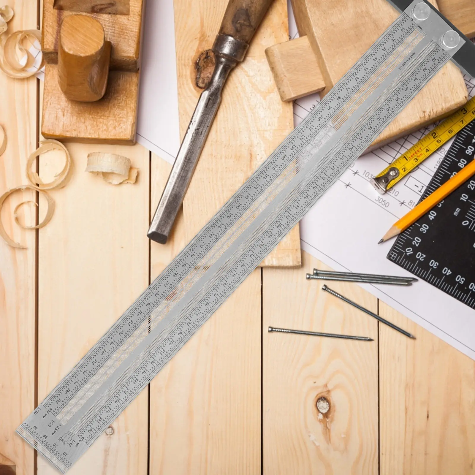 Woodworking Carpenter - Ahşap İşleme için Açılı Cetvel, Paslanmaz