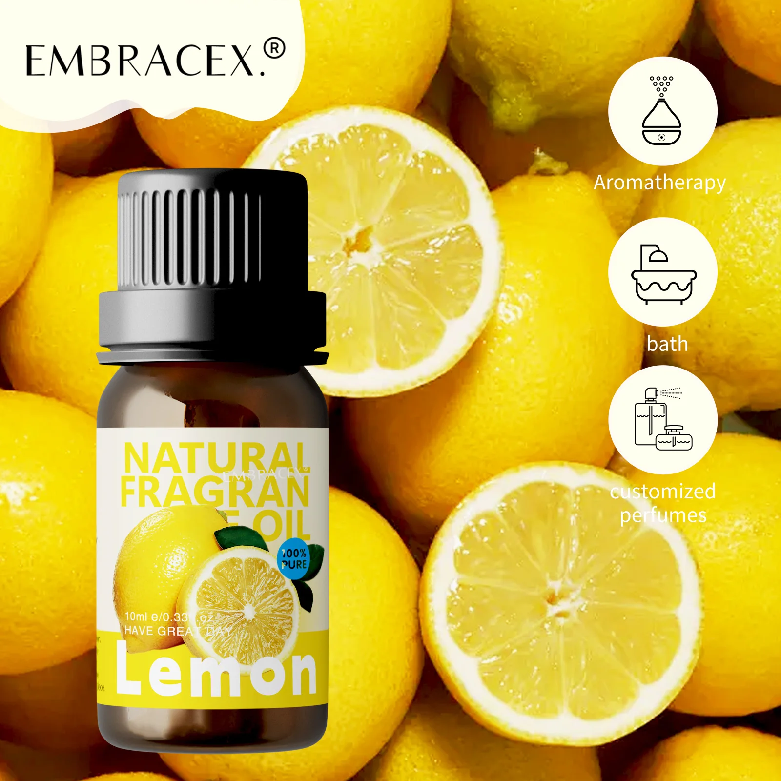 10ml Lemon Essential Oils Skin Care Lemon Perfume In car fragrance Funny Gifts At Home Or On-The-Go Aroma Oil