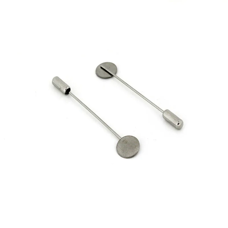 10pcs/Lot 10 15mm Stainless Steel Long Brooch Pin Base DIY Lapel Dress Jewelry Safety Pin Needle Brooches Accessories Wholesale view 4