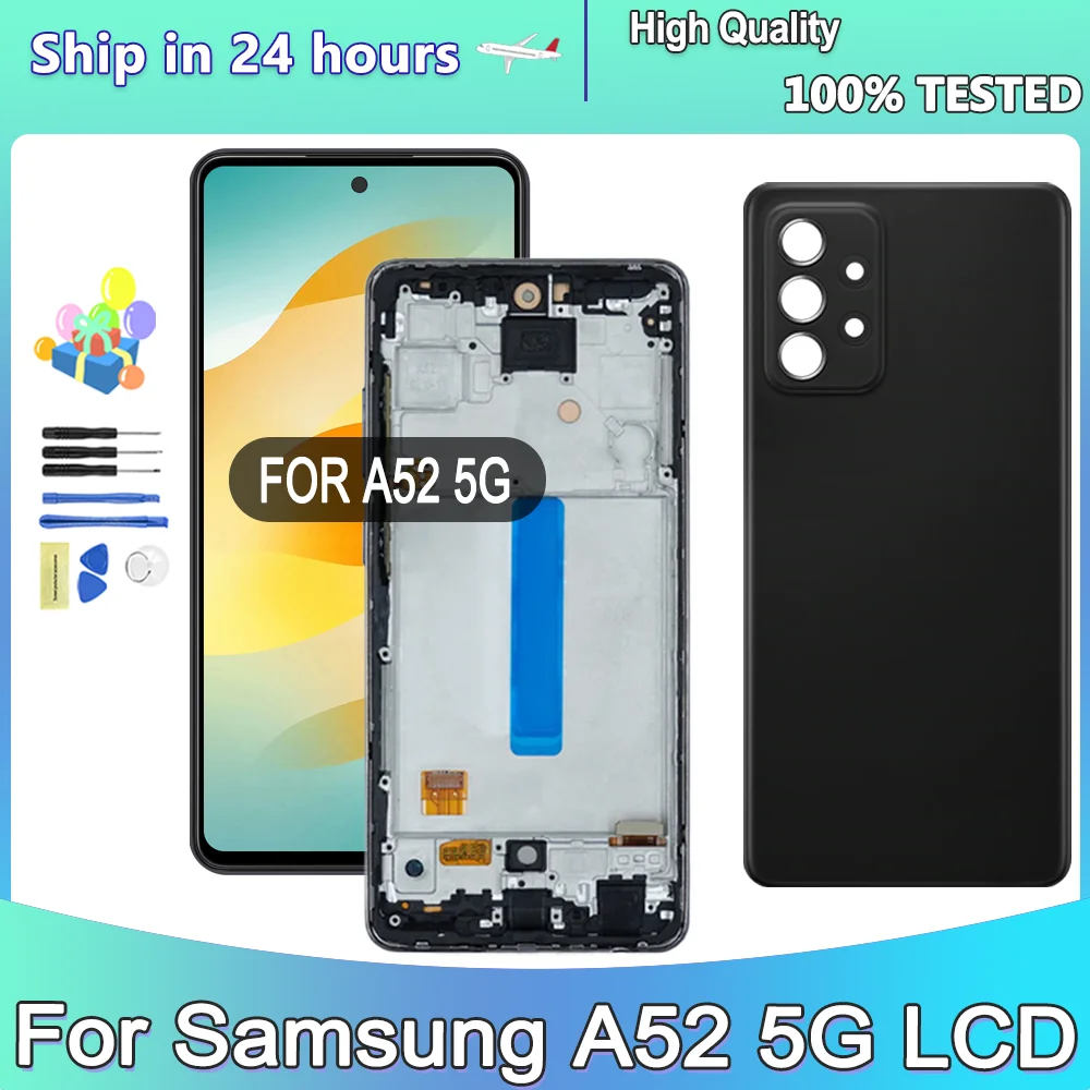 

TFT 6.5" Display for Samsung Galaxy A52 5G Lcd Display Digital Touch Screen with Frame for Samsung A52 5G A526 A526B Replacement