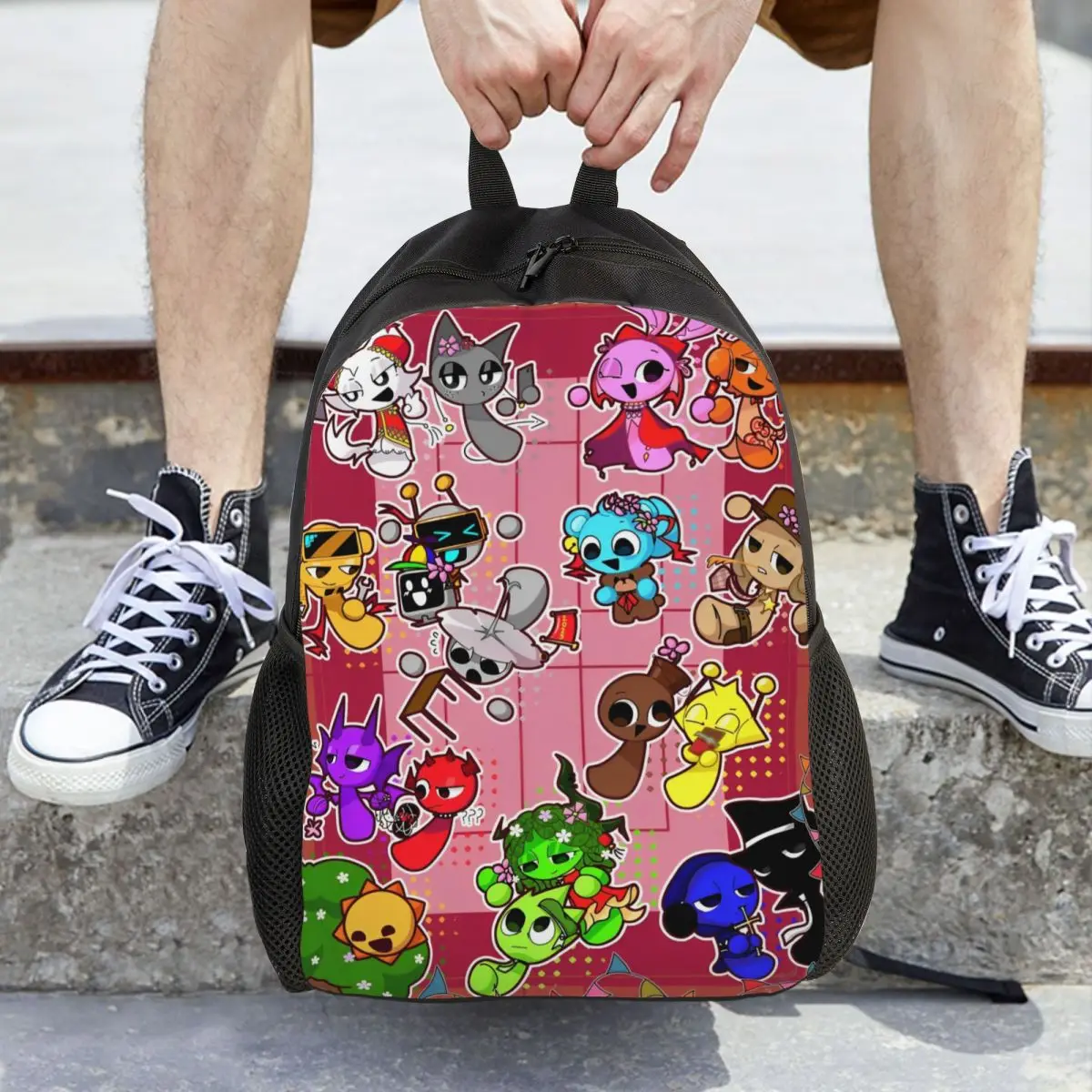 

Incredibox Sprunki Game Подростковый рюкзак Спортивный студенческий рабочий рюкзак для мужчин и женщин Студенческие холщовые сумки