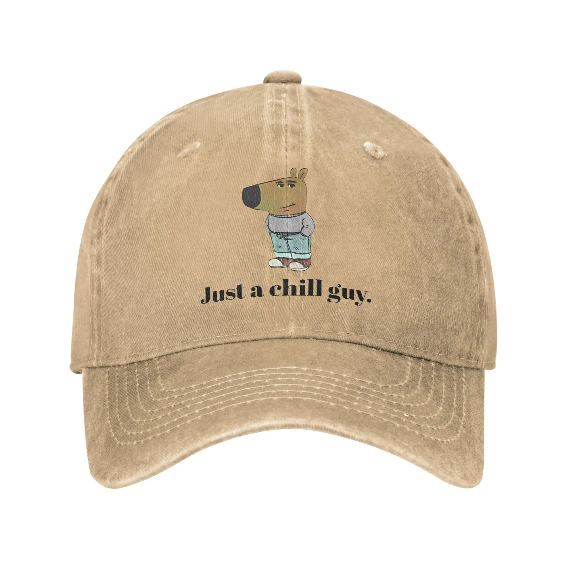 Fashion I Am Just A Chill Guy Meme Baseball Caps Men Women Distressed Denim Snapback Hat  Outdoor Summer Soft Caps Hat
