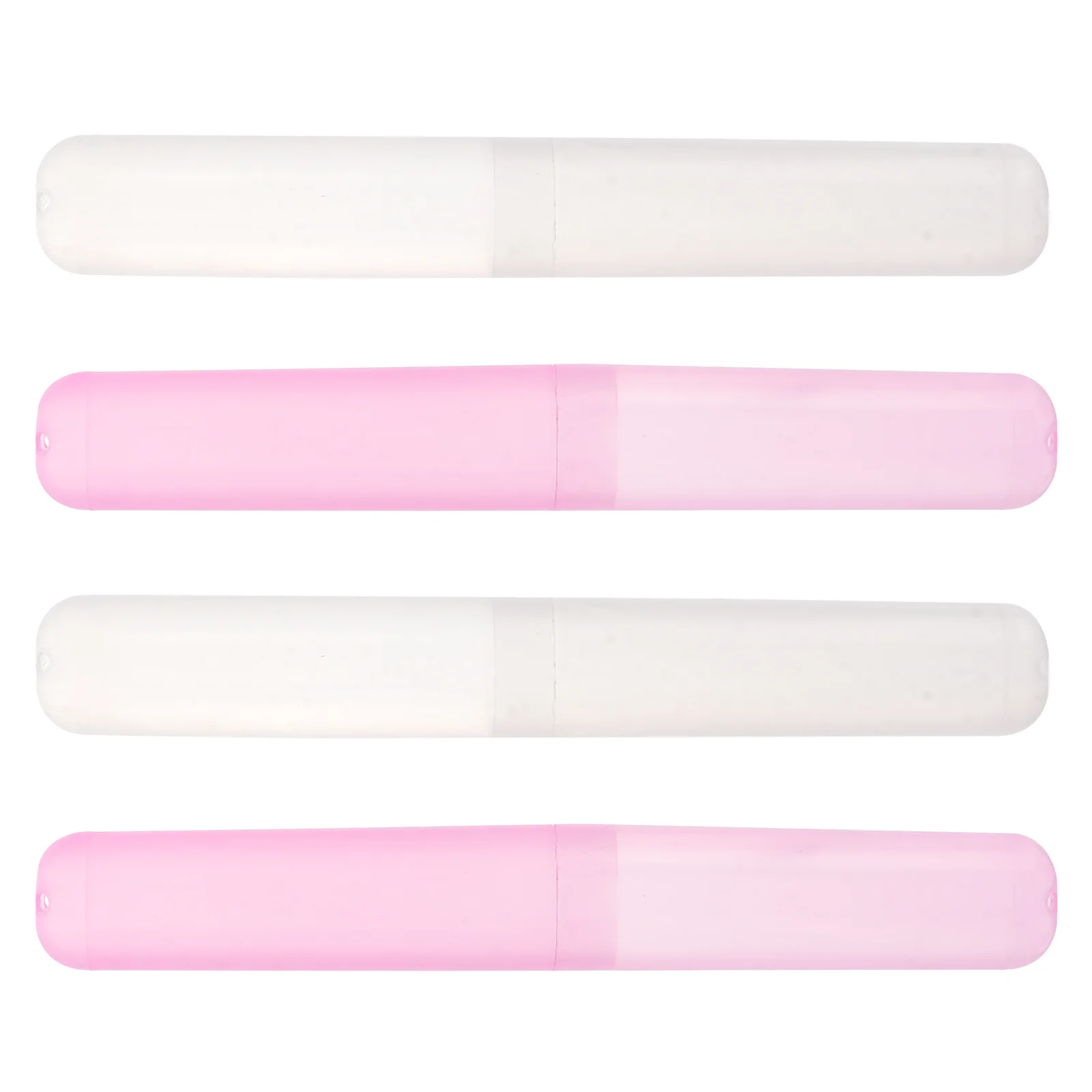 

4pcs Portable Toothbrush Case Holder Box for Travel Camping Mixed Color Lightweight Simple Design Keep al