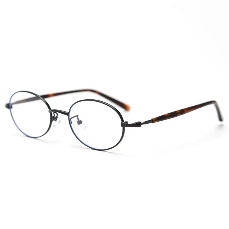 HBK Retro Oval Small Optical Glasses Frame Men Metal Glasses Frames Flat Women Light High-Quality Reading Computer Eyewear