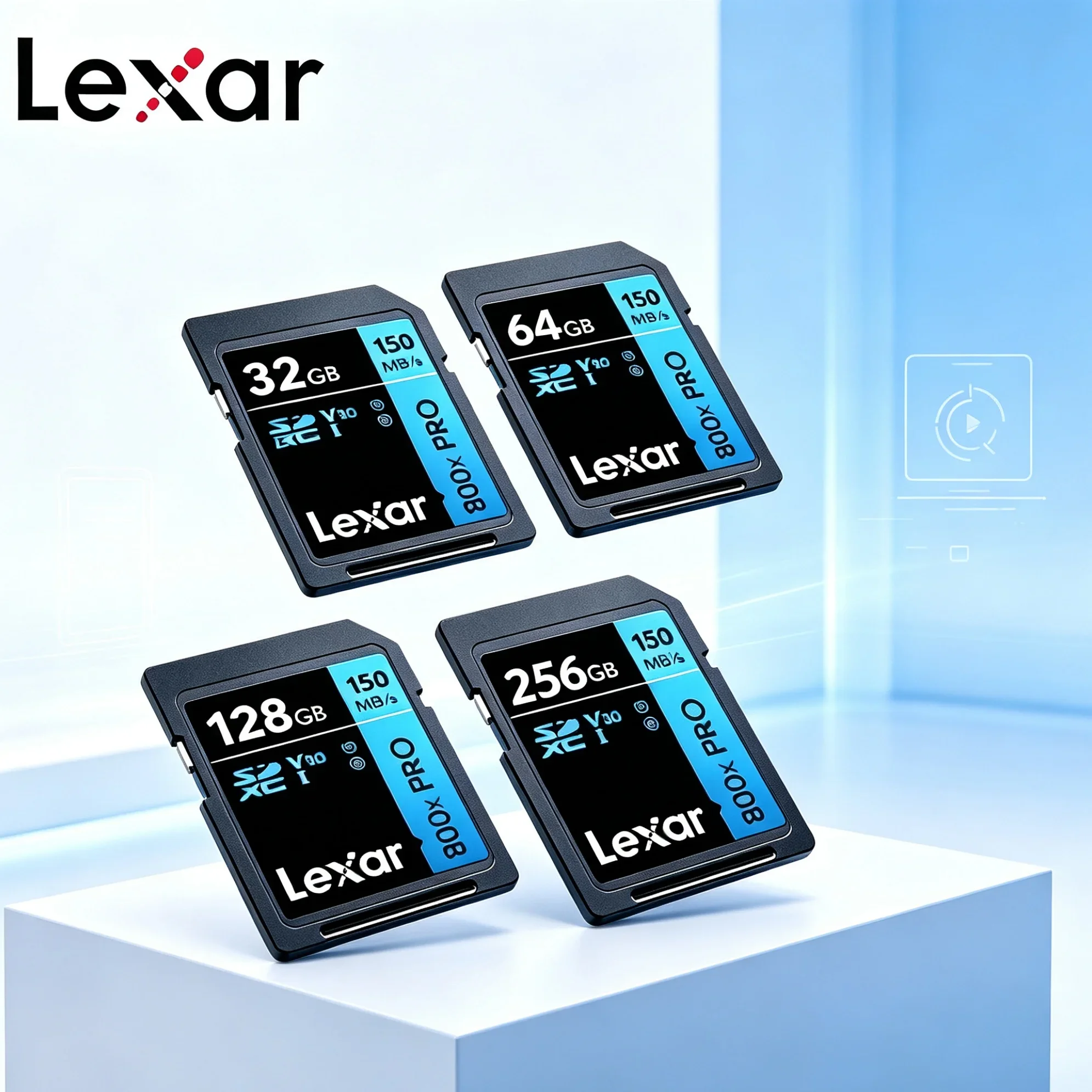 SD Card for RAW Photo Burst Shooting Lexar 800x Pro 128GB SDXC UHS-I Class 10 V30 150MB/s Read High Speed Memory Card for Camera