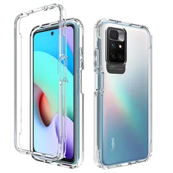 360 Full Cover Transparent Phone Case For Xiaomi Redmi Note 11 10 9S 9 Pro Max 9T 9A 9C 8T 8 8A 7A 5 Plus 6A 6 7 2IN1 Soft Cover