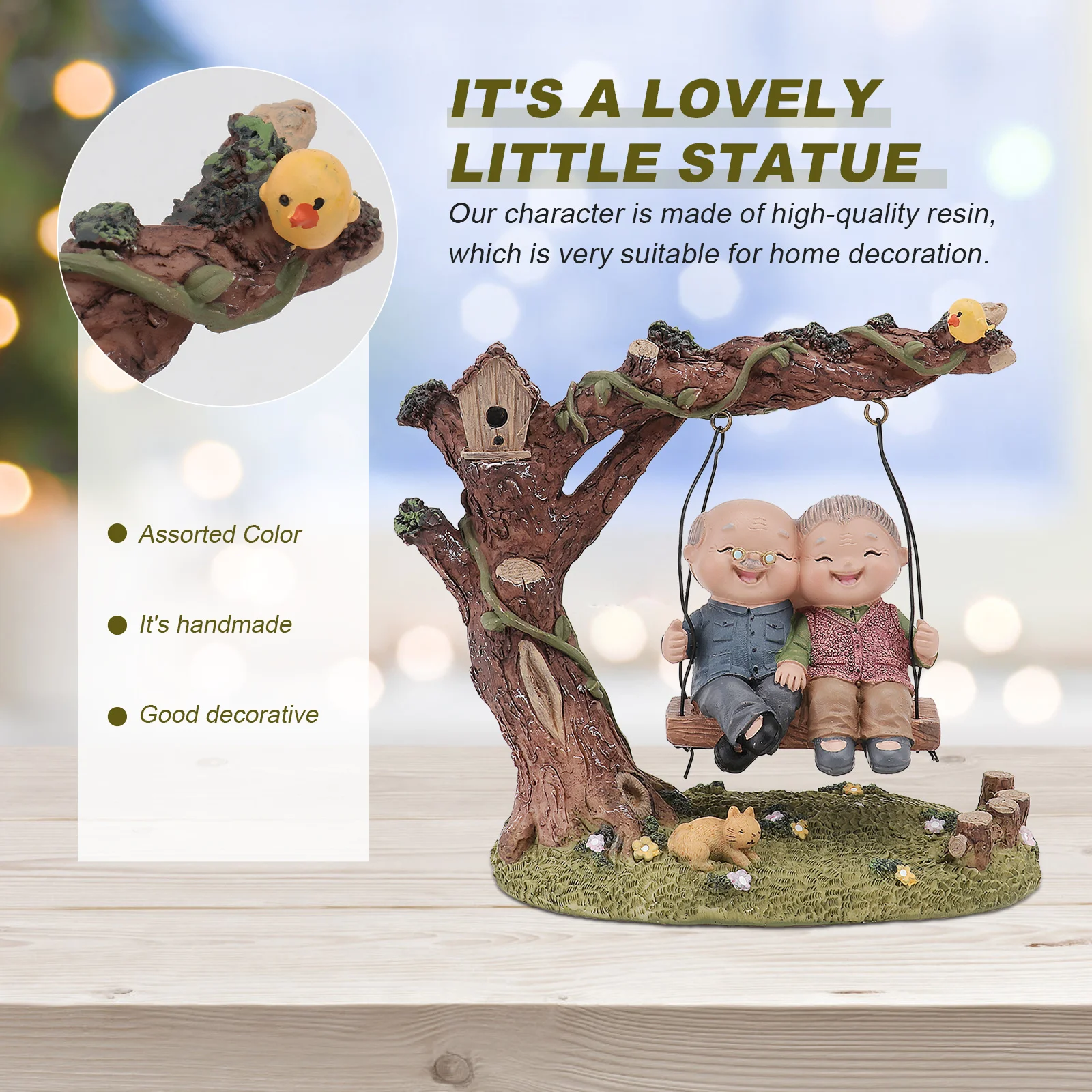 

1Pcs Sturdy Design Resin Handicraft Home Adornment Long Time Use Assorted Color Resin Ornament Desktop Ornament