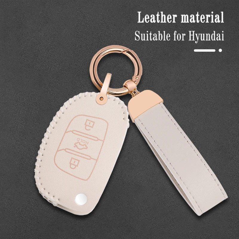 Fashion Leather Car Key Case Cover for Hyundai Tucson Creta ix25 i10 i20 i30 Verna Mistra Elantra 2015 2018  Automobile Parts