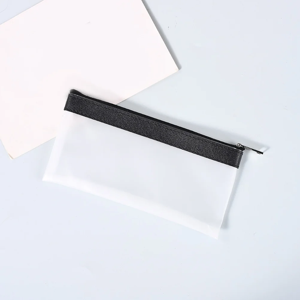 4개 세트 투명 PVC 필통 투명 돈 정리 지퍼 파우치 동전 지폐 현금 보관 소형 동전 홀더 파우치