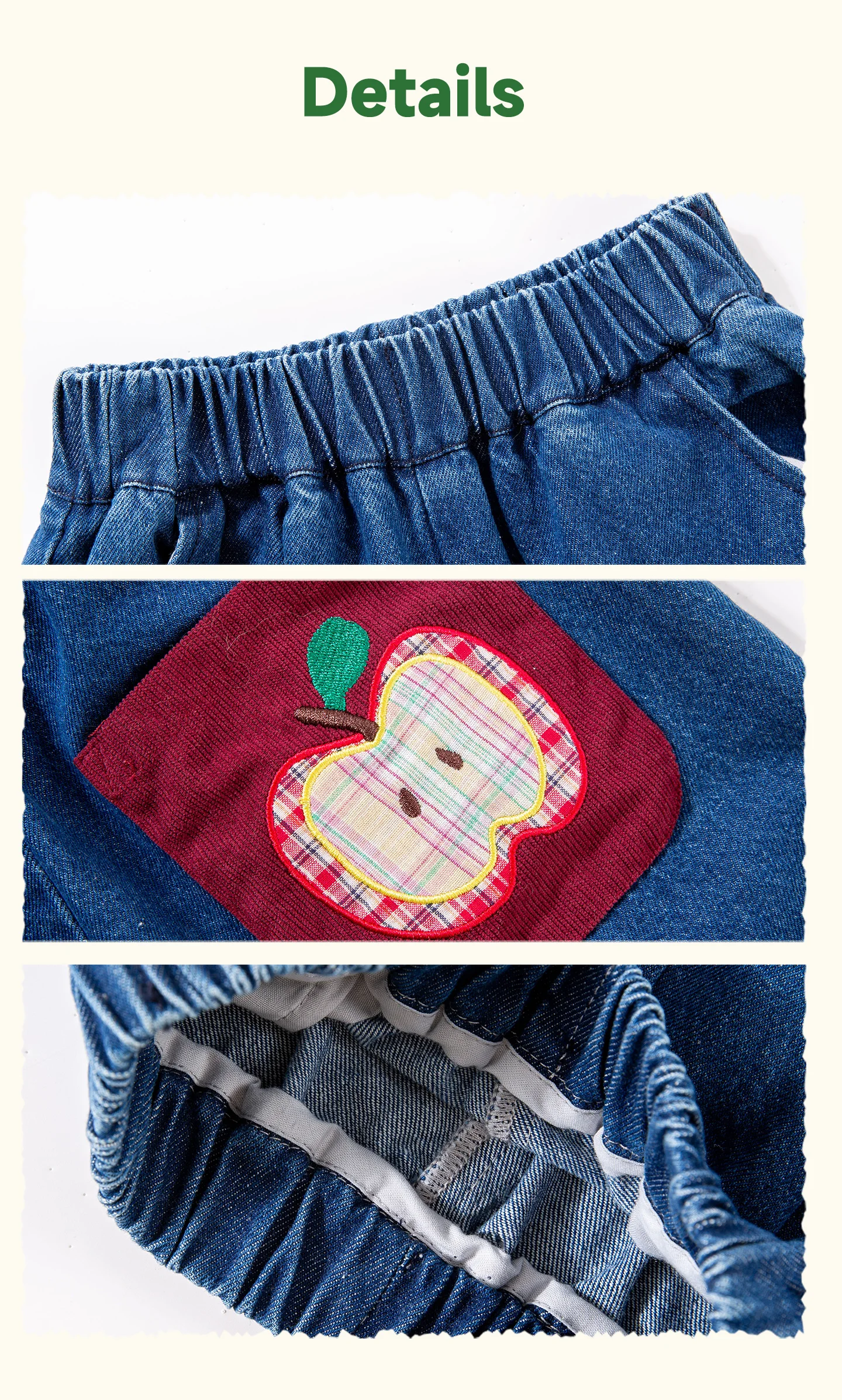 Amila 2026 Herbst Neue Kinder-Jeanshose mit Umschlagbündchen, Vintage-Waschung, gerolltem Saum, weitem Bein, weich, vielseitig für den Alltag – Detail 7
