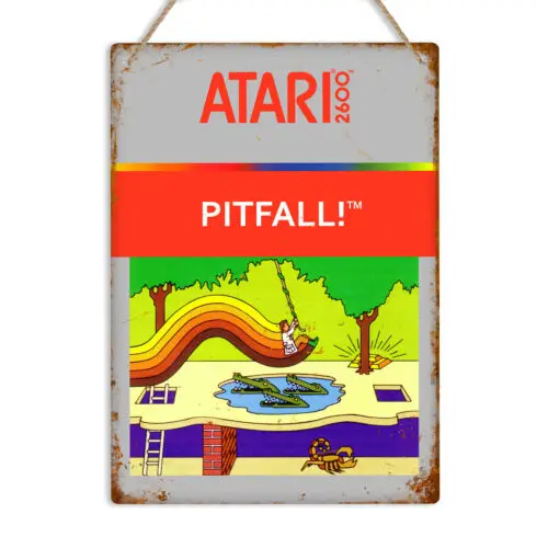 2600 PITFALL Retro Gaming Metal Wall Sign Plaque 8 Bit Arcade Man Cave Bar