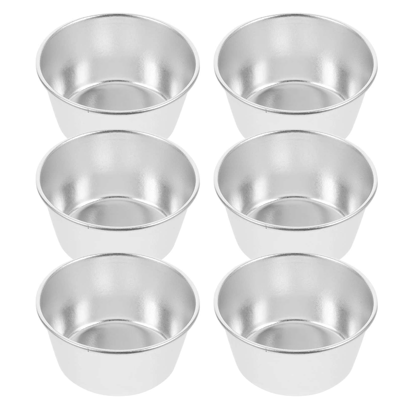 

6Pcs Non-Stick Carbon Steel Pudding Baking Cups Heat Resistant Round Baking Molds for Cakes Dessert Pudding Cups