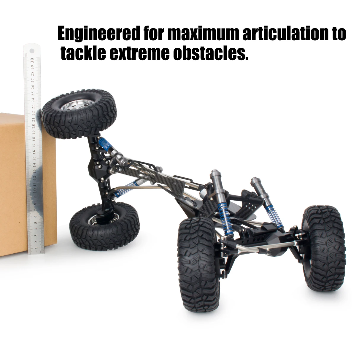 LCG Carbon Fiber Chassis Kit for 1/10 Cheater Rigs – Low CG High Clearance Upgrade w/ Gearbox & Shocks view 2