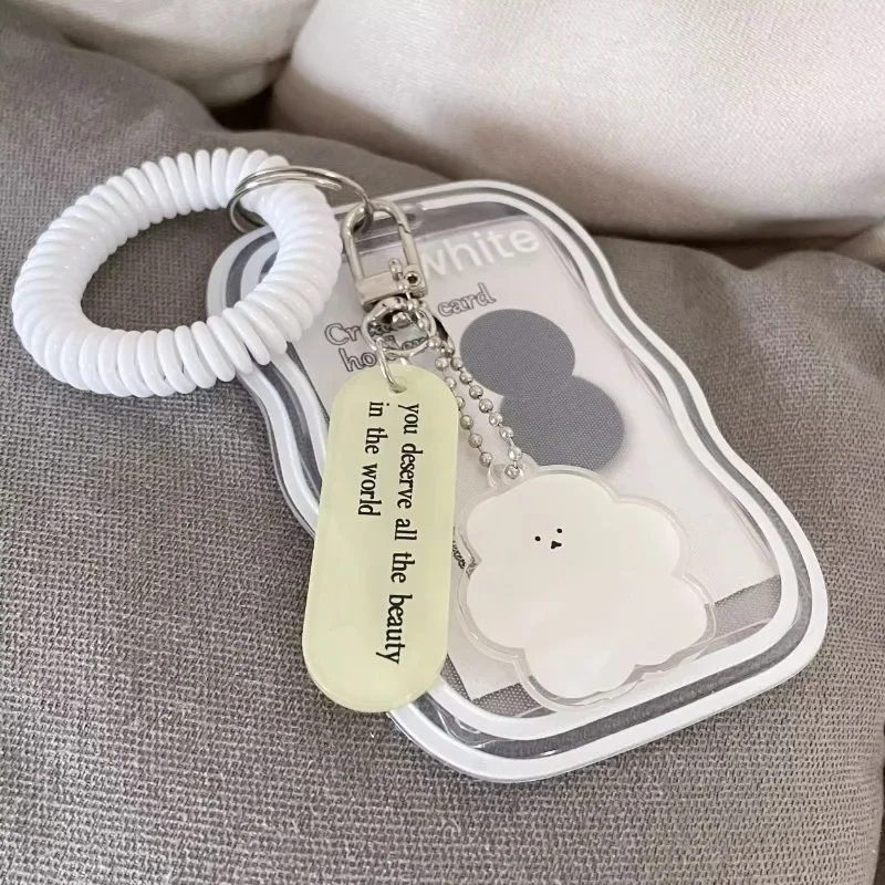 Creative Design Kpop Photocard Holder Transparent Card Holder Keychain Photo Sleeves Bus Card Student Card Case Photo Protector