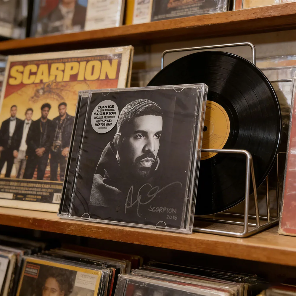 

CD 'Scorpion' is the fifth studio album by Canadian rapper Drake, and it is also a double album, released on June 29, 2018.