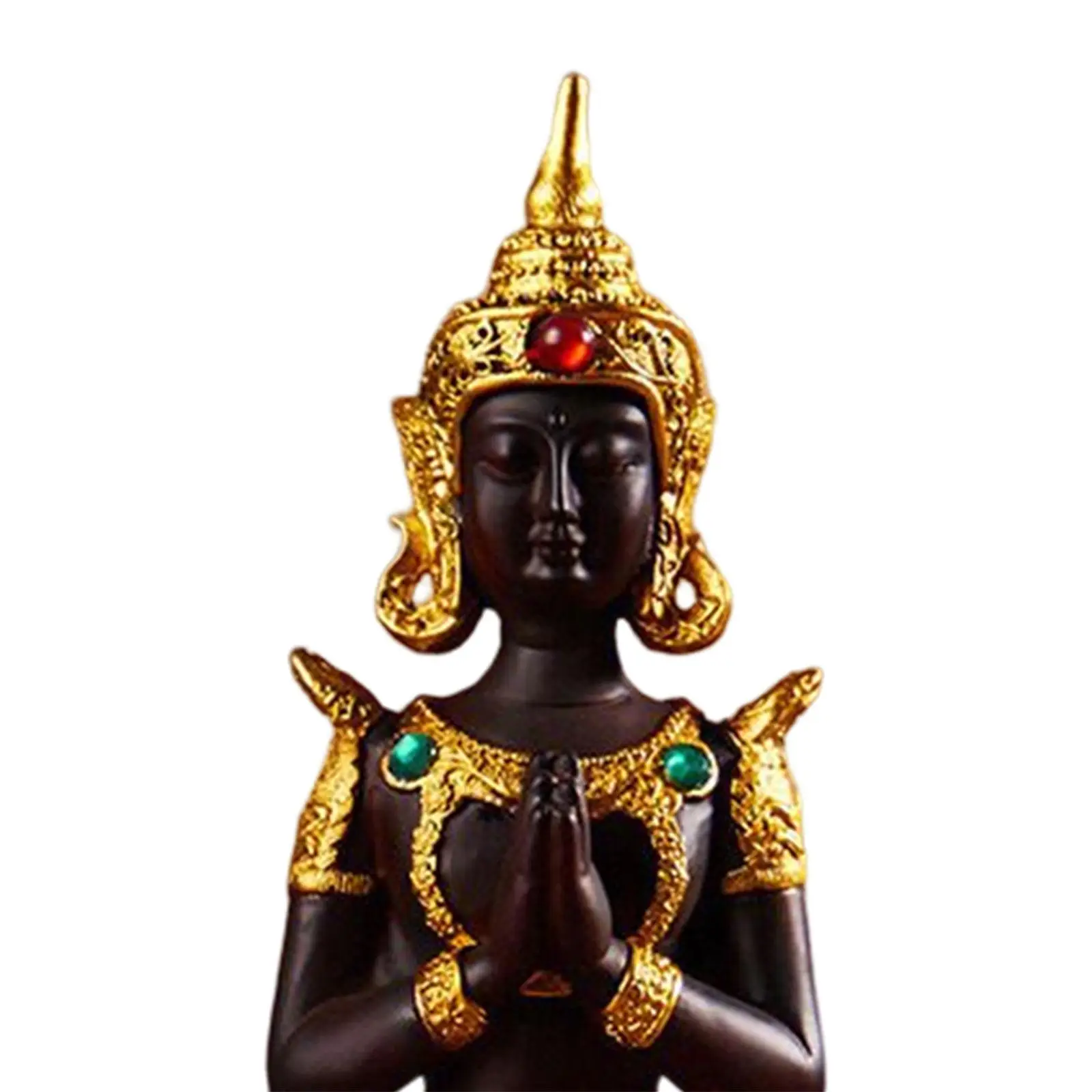 Resin Kneeling Buddha Statue Decor Sculpture Meditation for Collectibles Tabletop
