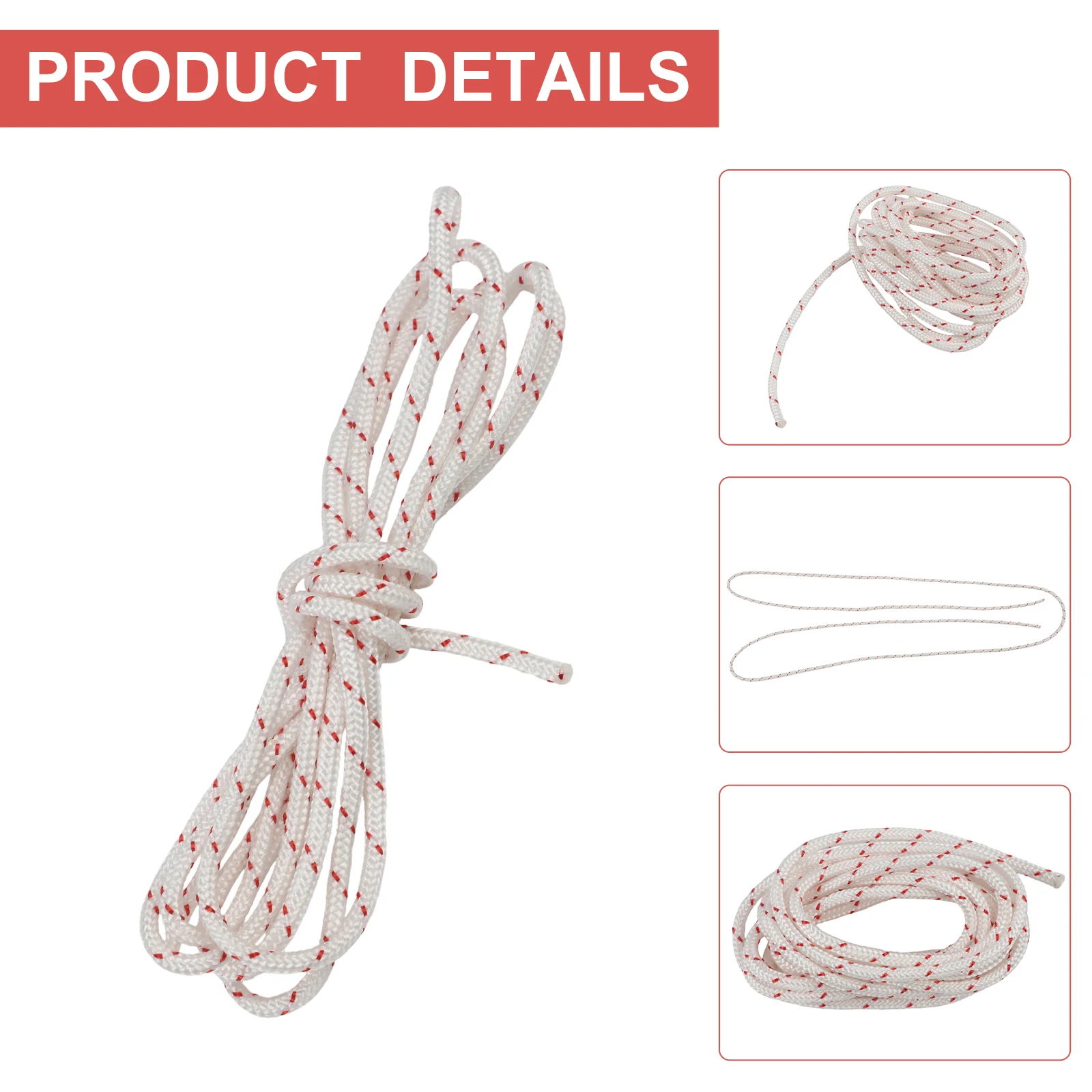 2 METRE PULL START ROPE 4.5MM THICK NYLON CORD FOR MOWER CHAINSAW BLOWER STONE CUTTER AND RIDING MOWER ENGINE STARTER