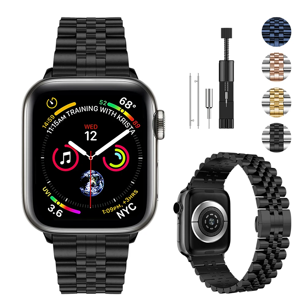 حزام معدني لساعة أبل الترا 49 ملم 8 7 45 ملم 41 ملم سوار معصم من الفولاذ المقاوم للصدأ لسلسلة iWatch 6543SE 44 ملم 42 ملم 40 ملم 38 ملم
