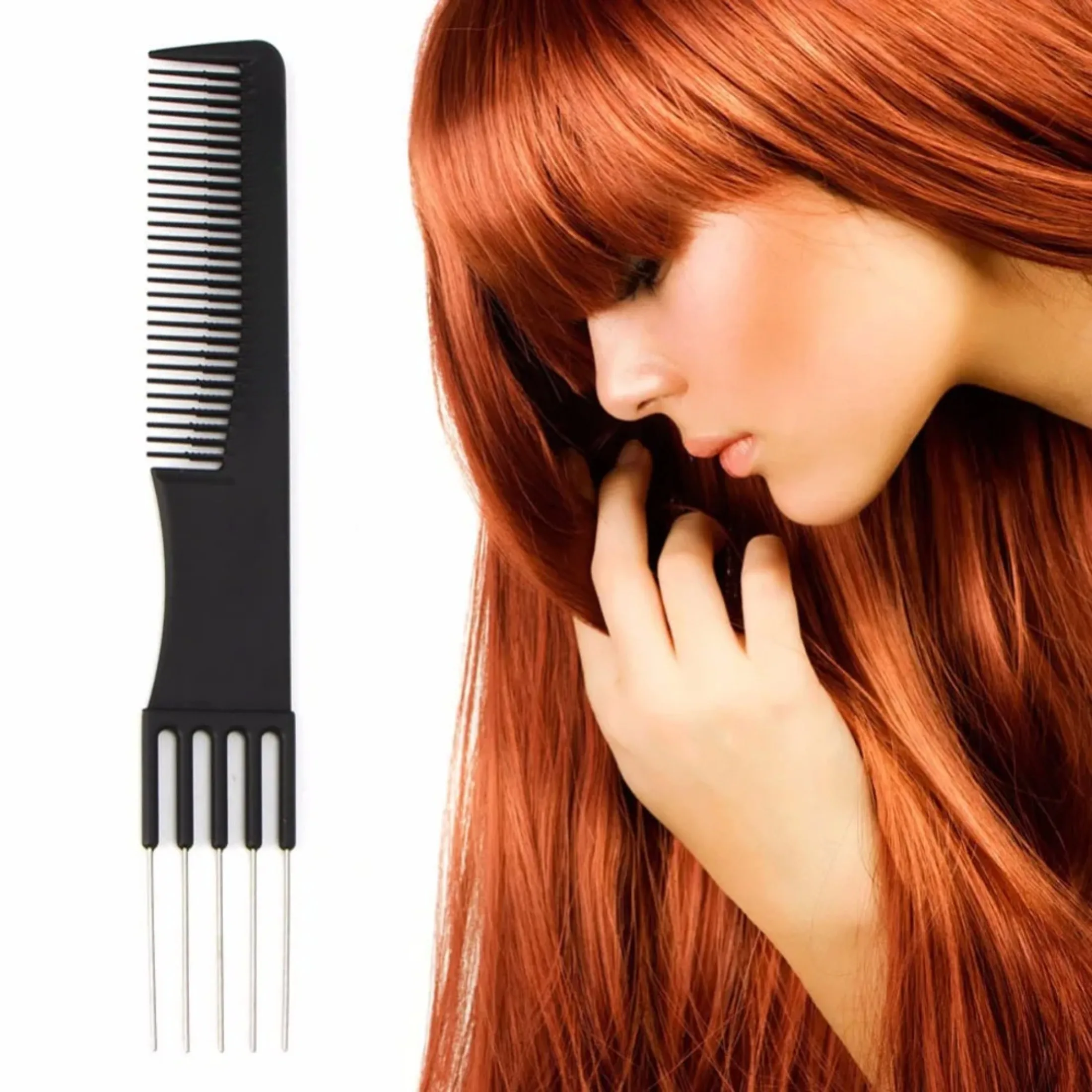 머리핀 Barberia Fine-tooth Metal Pin Hairdressing Hair Style Rat Tail Comb Brush Hot Beauty Health Barber Accessories Barber Shop