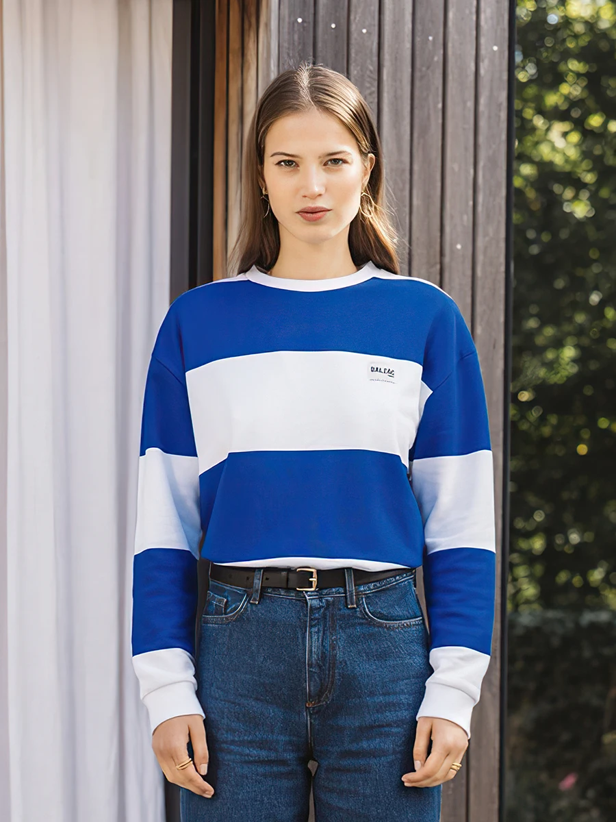 

Женский свитшот с круглым вырезом, из органического хлопка