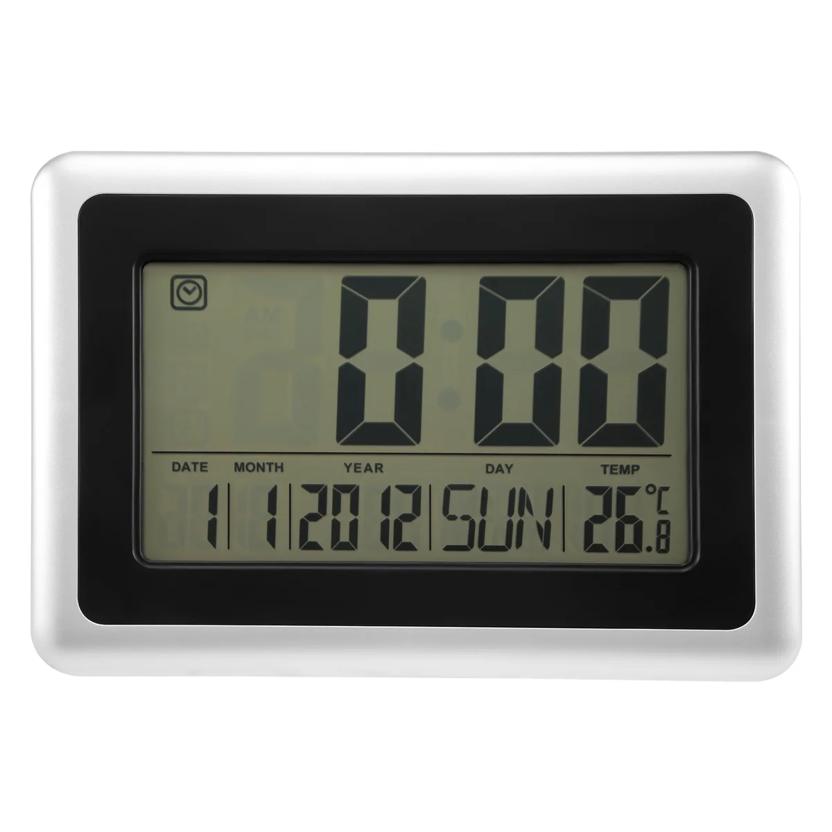 

Large Display Wall Clock,With No Light (Day Calendar Temperature)