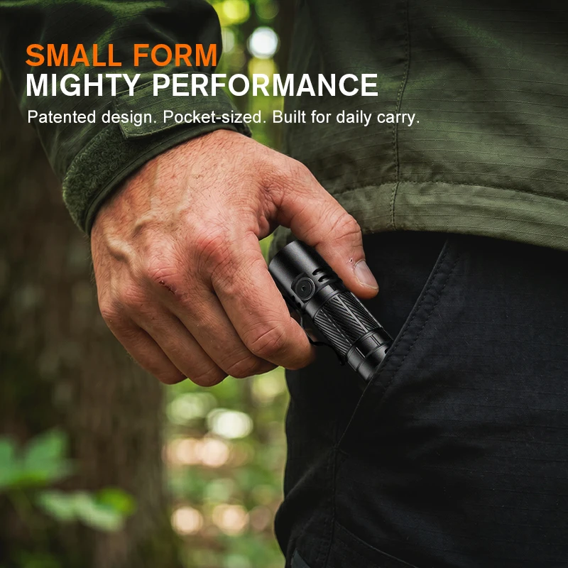 SUPERFIRE TE02 20W High Power EDC Flashlight  Super Bright Mini Pocket LED Torch Type-C Rechargeable  Outdoor Emergency Camping
