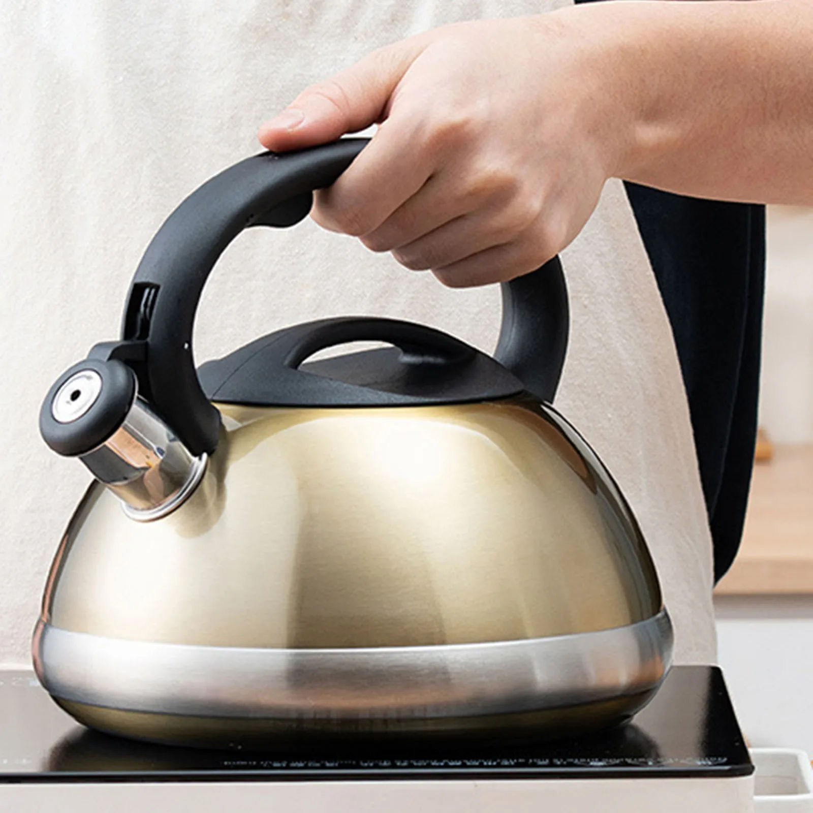 

3L Whistle Tea Kettle Stainless Steel Kettle Fast Heating Base Water Kettles Thickened Gas Stove Induction Cooker For Home Use