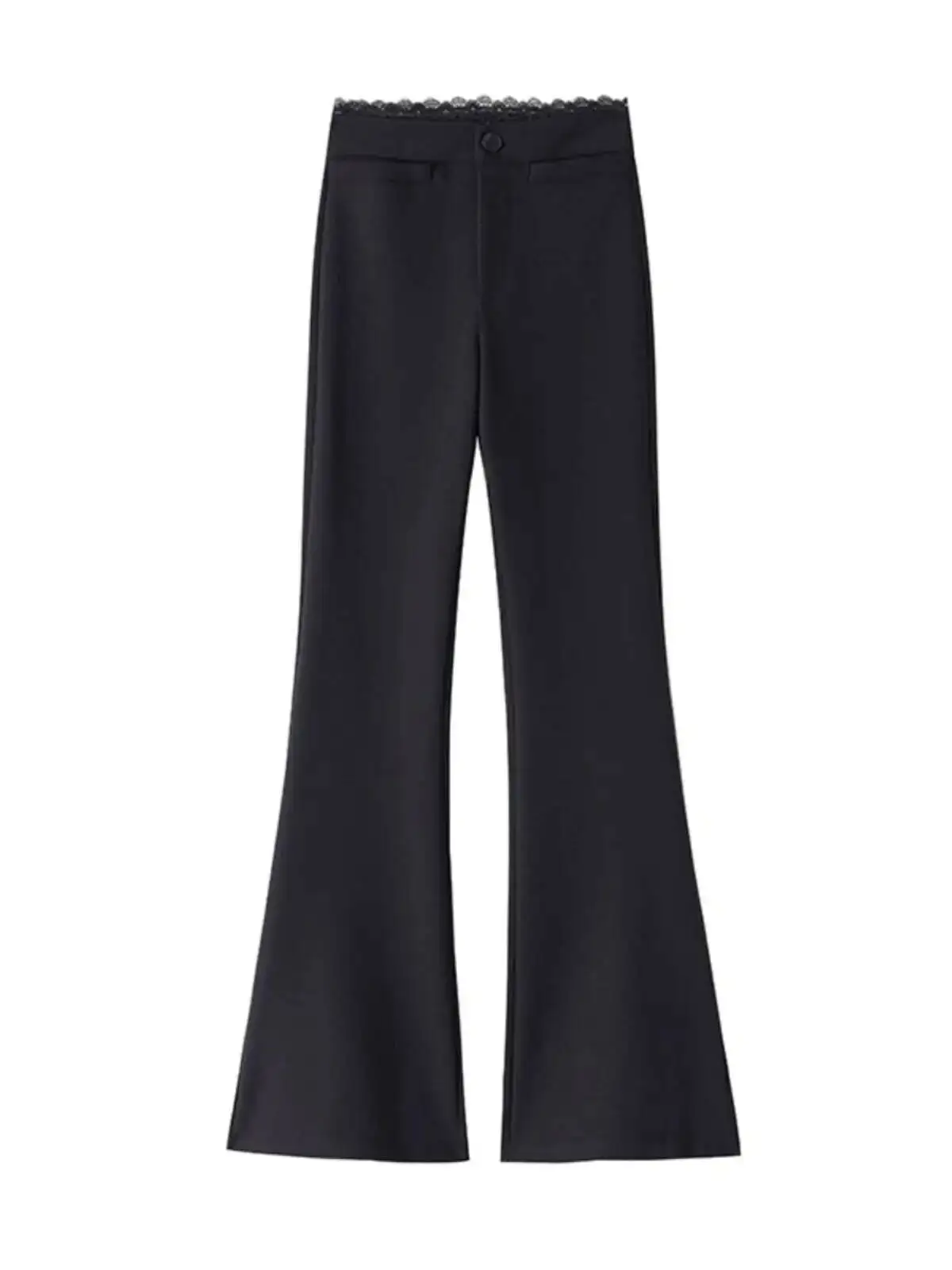 Black Suit Pants Women's Autumn Black Suit Flare Pants High Waist Slimming Narrow Fit Casual Horseshoe Long Trousers