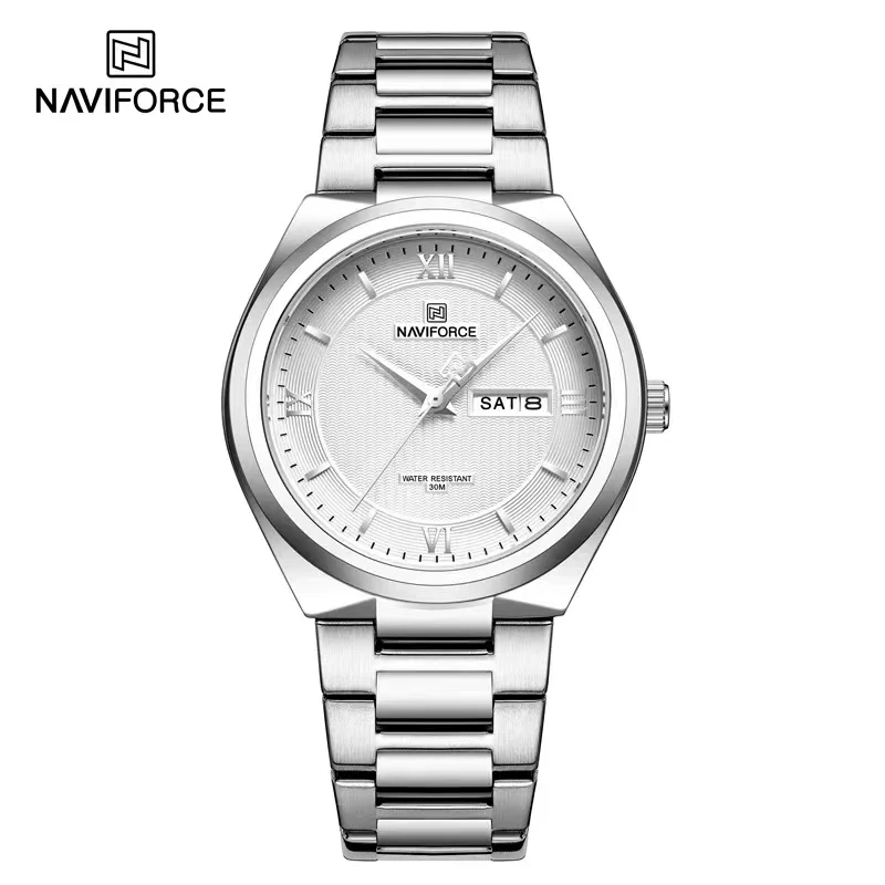 

NAVIFORCE Watches for Men 38mm Dial Fashion Business Clock Week Date Display Waterproof Stainless Steel Mens Watch Reloj Hombre