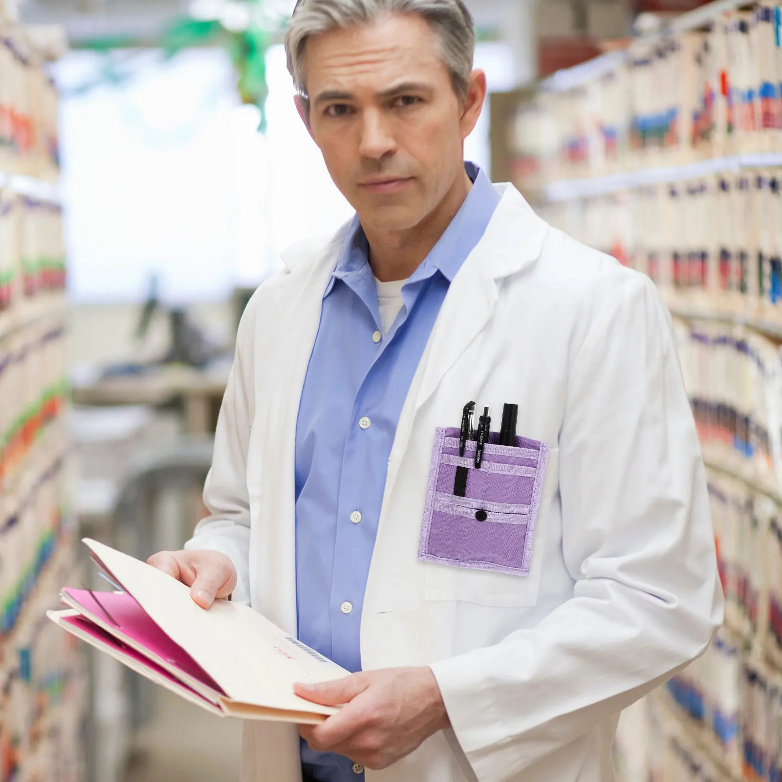 

Pen Storage Bag Durable Large Capacity For Pens Pencils Stationery Doctor Nurse Organizer Pouch Inserted Pocket Student Supplies