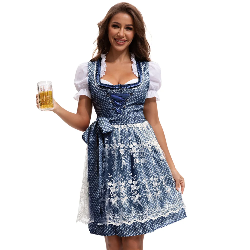Halloween Cosplay Costume Munich Bavarian German Oktoberfest Maid Dress Traditional Festival Theme Party Outfit Adult Women