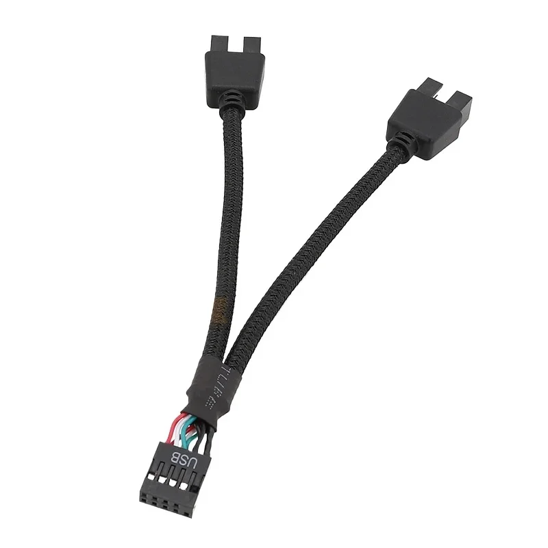 12cm 9 Pin USB 20 Y Splitter Cable Female To Dual Male Motherboard Extension Cable For PC Front Panel Audio And HD Audio Connect