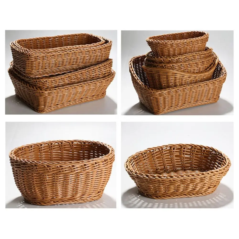 Hardness Rattan Wicker Woven Serving Baskets Household Handwoven Drain Chopstick Fork Spoon Holder 10 Styles