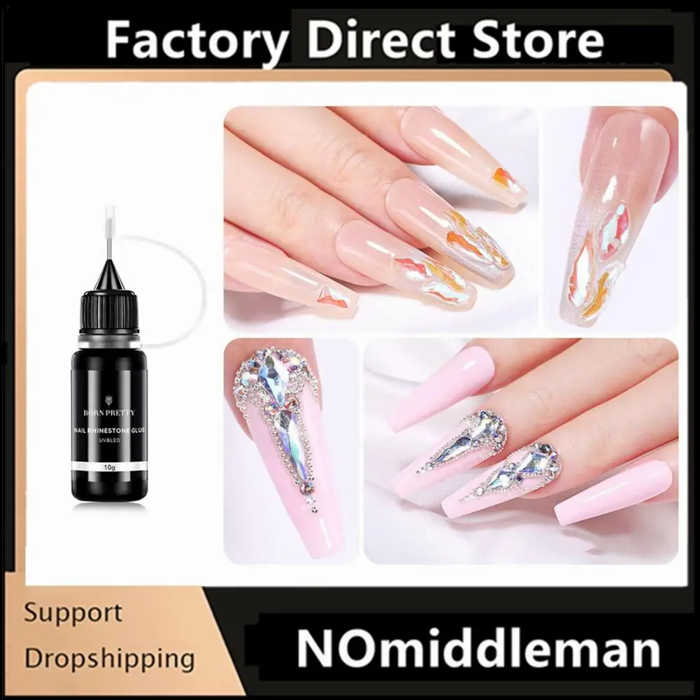 10ML Nail Rhinestone Adhesive Glue For Stick The Drill Tranparent Nail Glue Soak Off UV LED Nail Art Gel Varnish