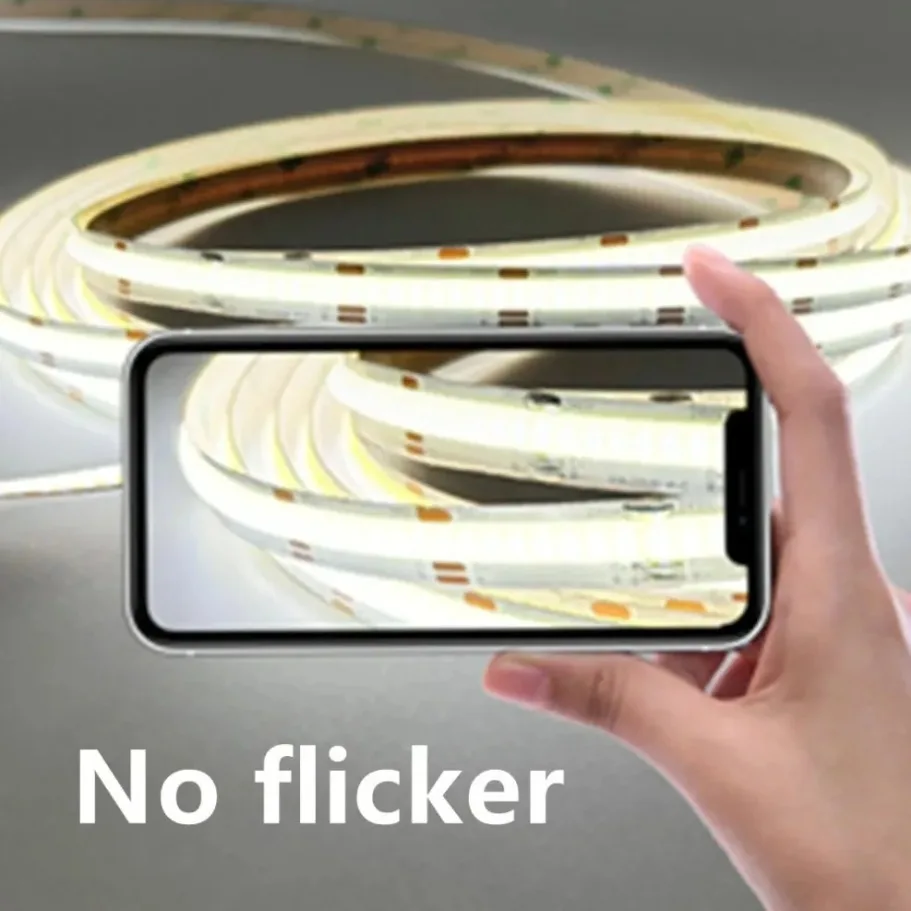 24 فولت عكس الضوء 3 لون CCT COB LED قطاع ضوء 8 مللي متر 10 مللي متر عرض 2700 كيلو إلى 6500 كيلو تغيير لون LED الشريط الخطي مزدوج اللون RA90