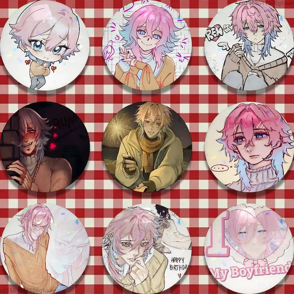 14 días con usted ren Pins 58mm insignia de dibujos animados lindos broches hechos a mano para mochila accesorios joyería regalos